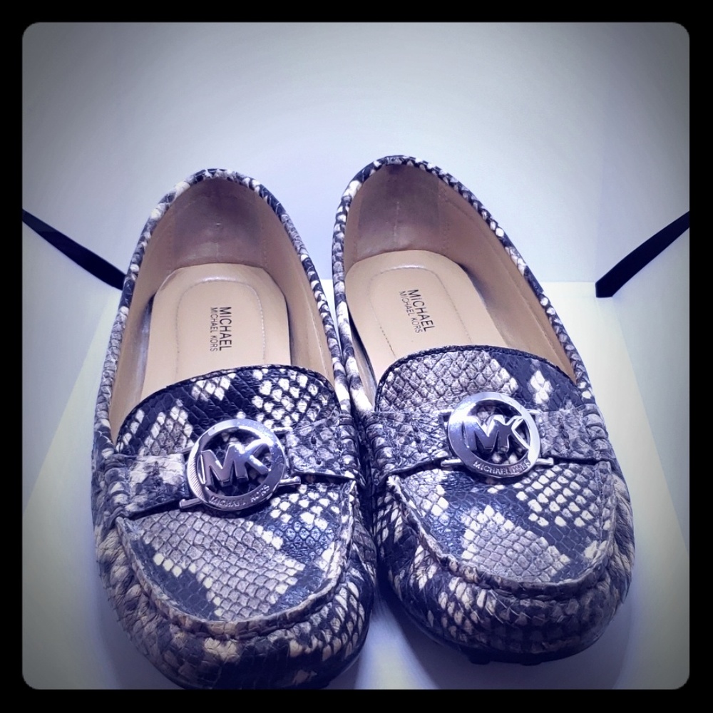 Michael Kors faux snake skin loafers 7.5